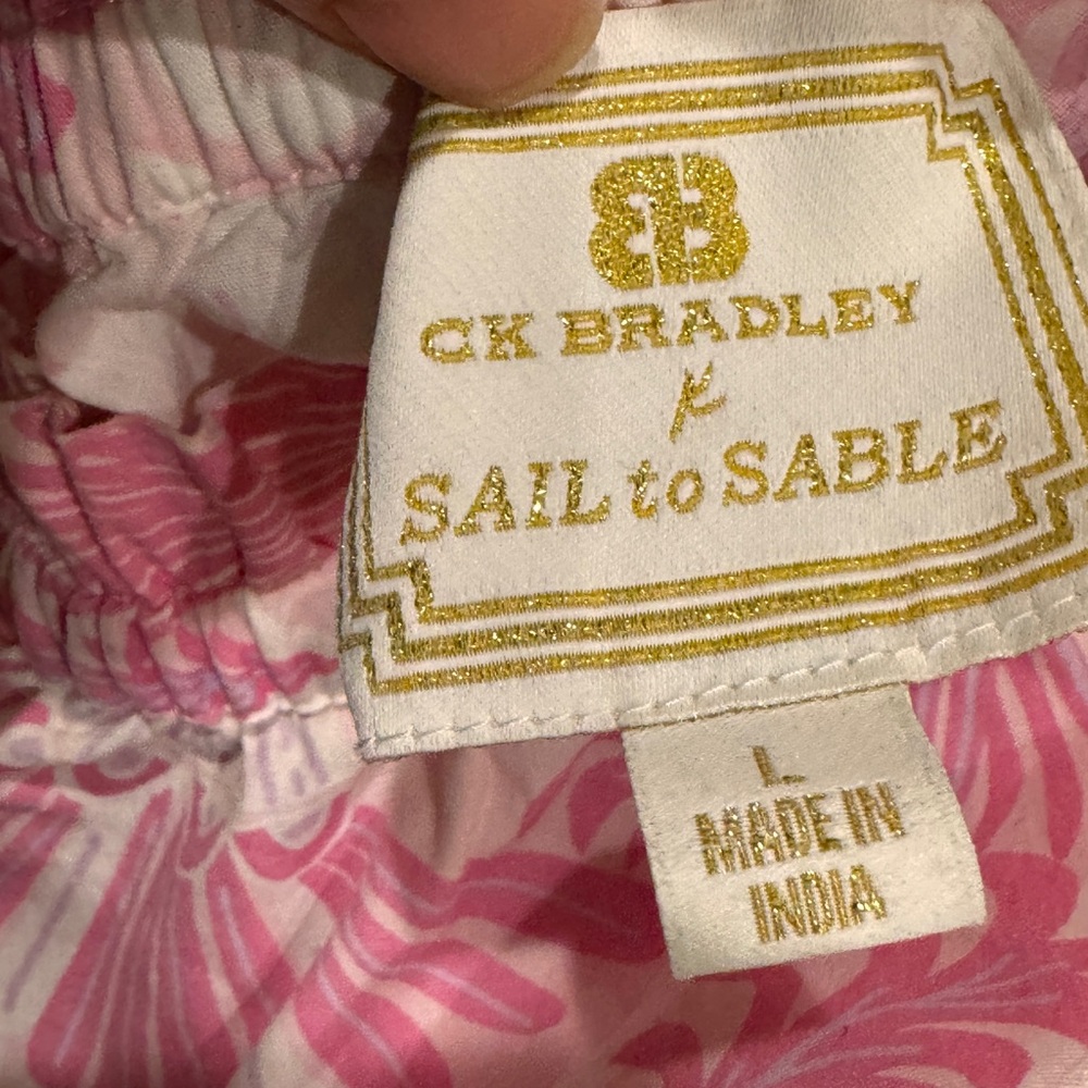 Sail To Sable Size Large Flutter Sleeve Top 100% … - image 6